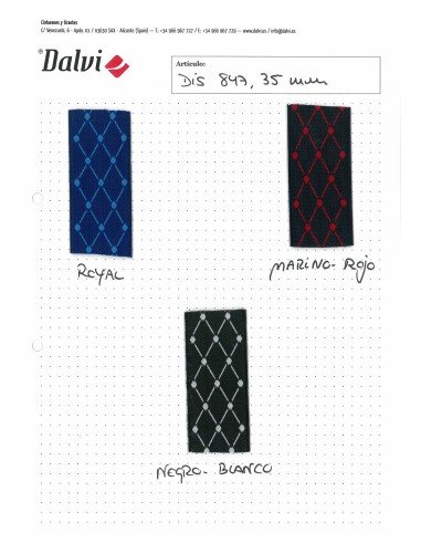 Tirante 35mm 4 pinzas y espalda metálica Diseño 847