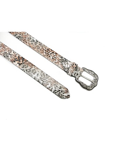Cinturón piel Serpiente hebilla cowboy 30mm