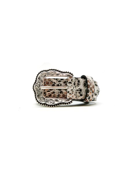 Cinturón piel Serpiente hebilla cowboy 30mm