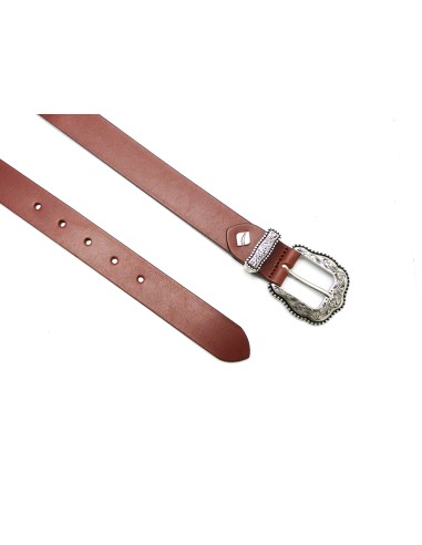 Cinturón piel Vaquetilla hebilla Cowboy 30mm