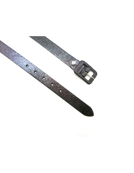 Cinturón 25mm piel Serraje laminado brillo hebilla forrada