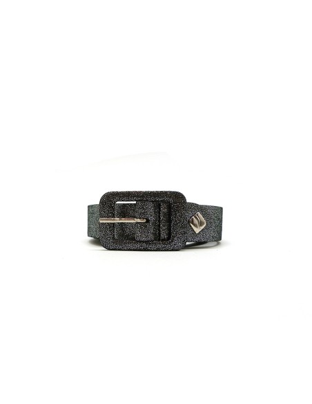 Cinturón 25mm piel Serraje laminado brillo hebilla forrada
