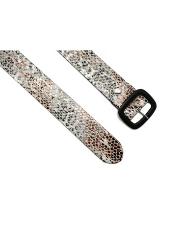 Cinturón 40mm piel Serpiente hebilla forrada