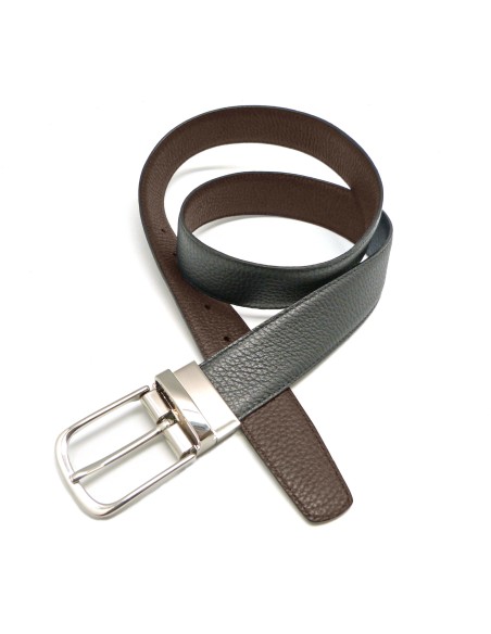 Cinturón Piel Pebble Ensamblado Cosido REVERSIBLE, 35mm